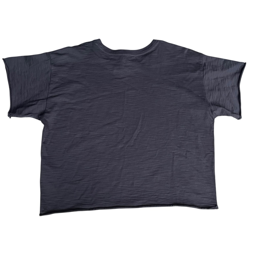 NWT Nation LTD Terrin Snap Tee Shadow Grey Gold Shoulder Buttons Large - Picture 3 of 6